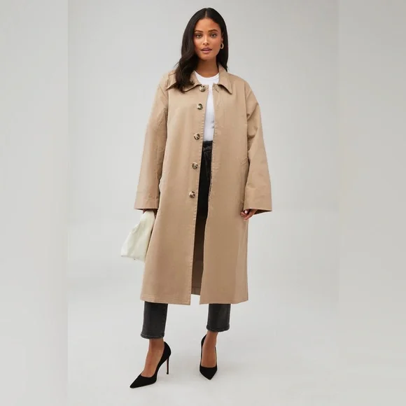 NWT Good American Women's Mac Trench Coat in Mineral Size 3X - Picture 1 of 6